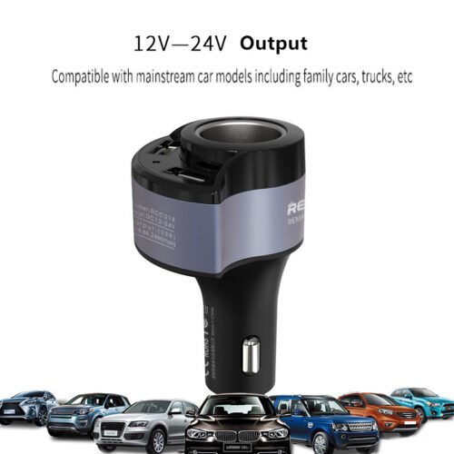REMAX RCC218 CAR CHARGER 2USB 4.8A Fast Dual USB شاحن سيارة متعدد المنافذ