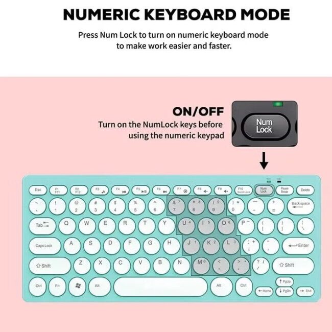 Jertech DK500 USB Mini Silent Keyboard , Wired Office Comfort keyboard - 78 Slim Round keycap