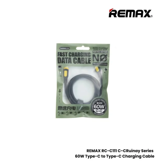 60W ( C to C )-REMAX RC-C111 C-C Ruinay Series 60W Type-C to Type-C Fast Charging Cable