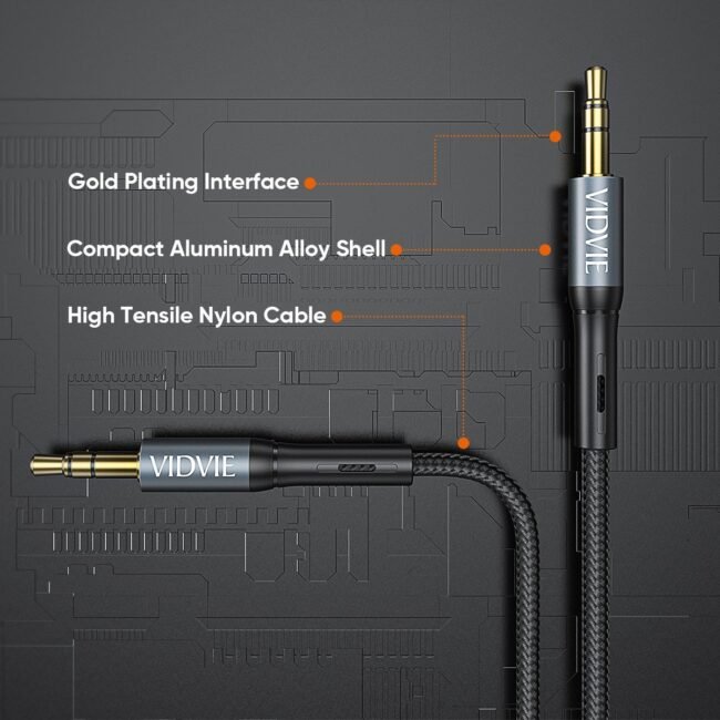 Vidvie AL1110 audio cable DC3.5MM male to male 1.8M