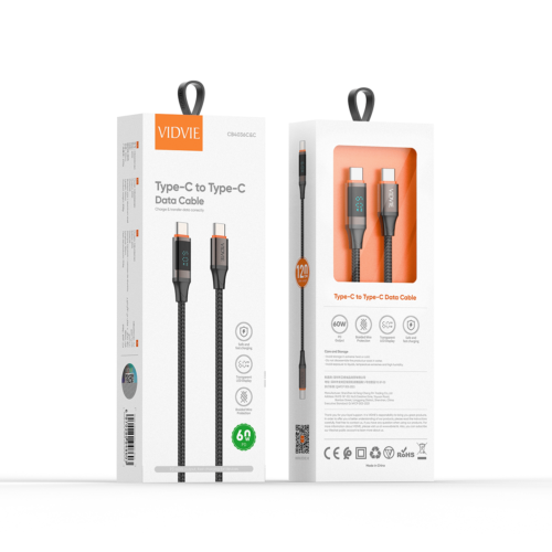 Vidvie CB4036C&C Type-C to Type-C Data Cable 60W 1.2M
