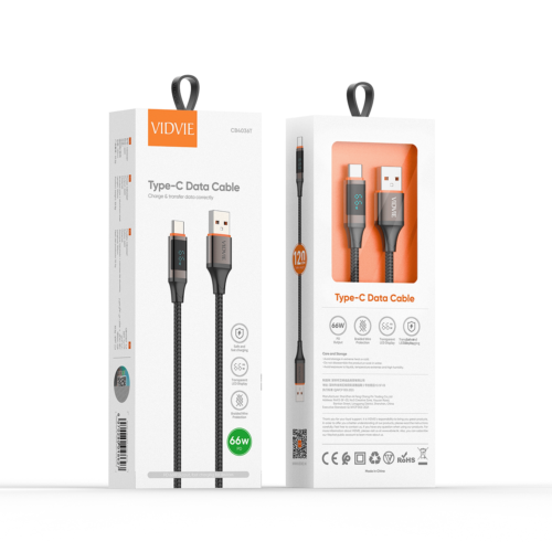 Vidvie CB4036T Type-C Data Cable 66W 1.2M