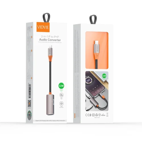 Vidvie AL1123 2 in 1 iPhone to iPhone + iPhone Audio Adapter 12W محول للآيفون