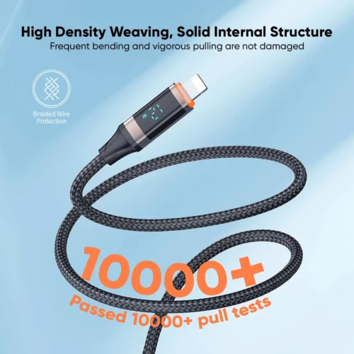 Vidvie CB4036i iPhone Fast Charging Data Cable 3A USB-A to lightning 1.2M كابل شحن ايفون بشاشة لعرض القدرة