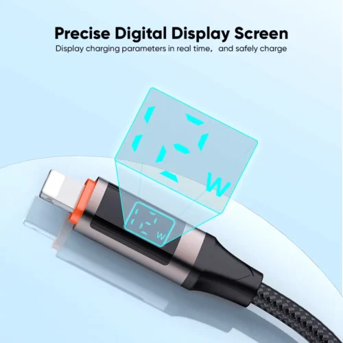 Vidvie CB4036i iPhone Fast Charging Data Cable 3A USB-A to lightning 1.2M كابل شحن ايفون بشاشة لعرض القدرة