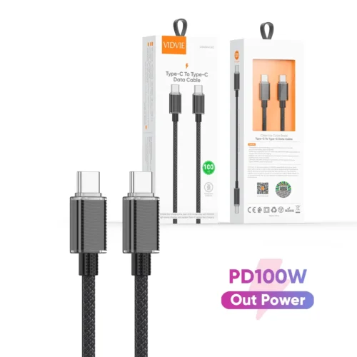 Vidvie CB4024C&C Type-C to Type-C Data Cable PD100W 120cm كابل شحن تايب سي لتايب سي ١٠٠ واط