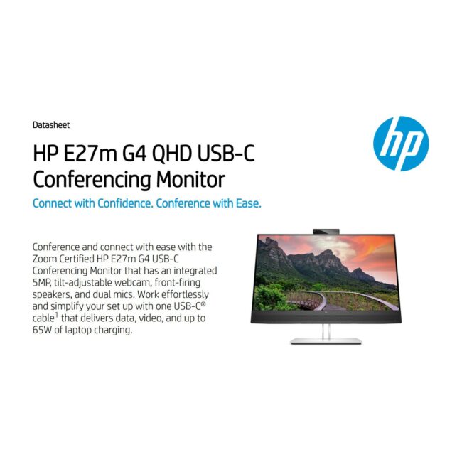 HP E27m G4 (27”) QHD IPS USB-C Conferencing Business Monitor