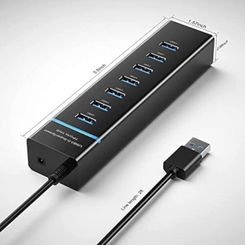 7 Ports 3.0 USB Hub Support 1Tb High Speed