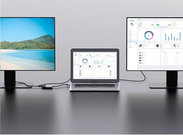 Type C to HDMI VGA Adapter, USB Type C to HDMI VGA Converter Adapter,Dual Monitor 2-in-1 Mini Converter - الصورة 3