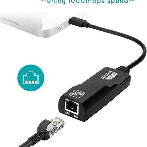 USB Type C 3.0 to Ethernet Adapter RJ45 Gigabit LAN 10/100/1000 Mbps