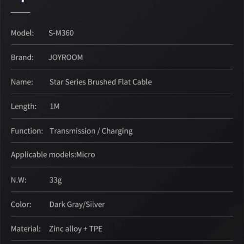اشترِ كابل Joyroom S-M360 Type-C بقوة 3A بمصر. كابل معدني متين ضد القطع بقلب نحاسي معزز لشحن ومزامنة أجهزتك بأفضل سعر من KCS Store.