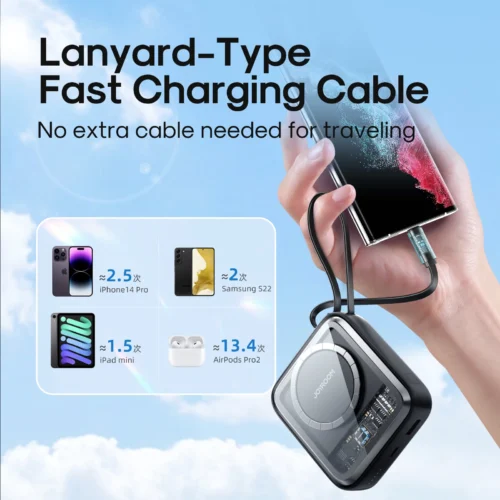 Joyroom JR-L006 22.5W Magnetic Wireless Power Bank 10000mAh باوربنك ماج سيف