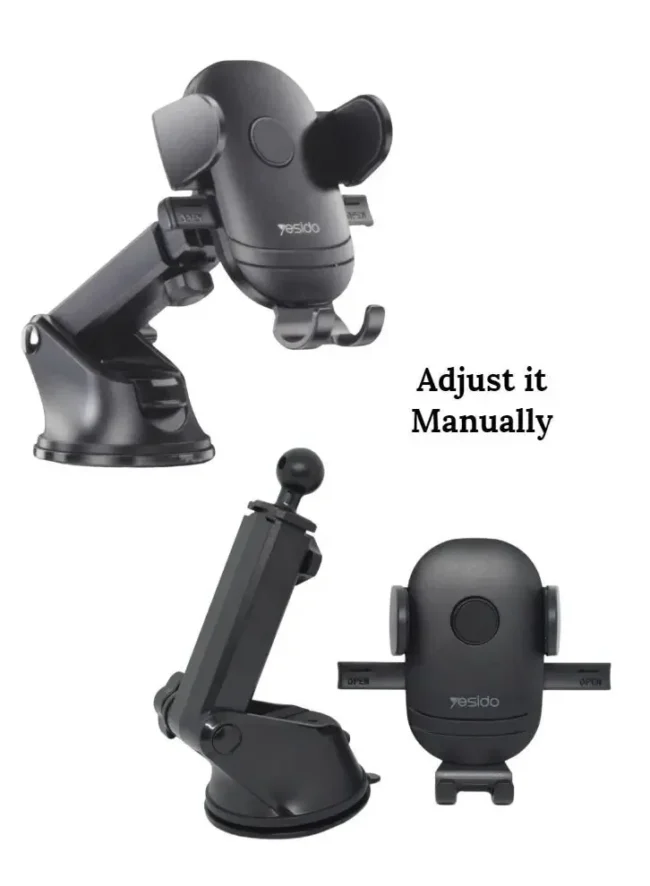 ⁦Yesido C138 Adjustable Clip Suction Cup Car Holder⁩ - الصورة ⁦2⁩