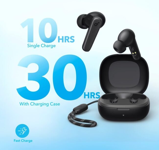 ⁦Anker P20i Earbuds Bluetooth 5.3 30H Playtime IPX5 Waterproof 2Microphones⁩ - الصورة ⁦4⁩