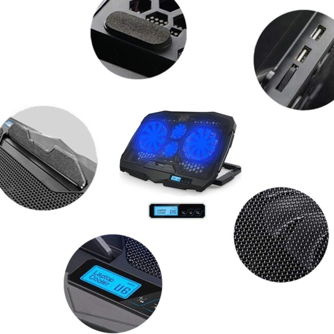 GIGAMAX Laptop USB Cooling Pad S18 Plus With Led Screen