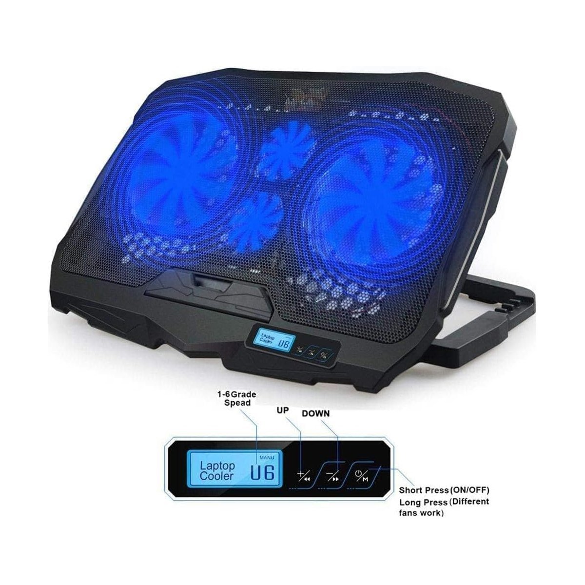 GIGAMAX Laptop USB Cooling Pad S18 Plus With Led Screen - الصورة 3