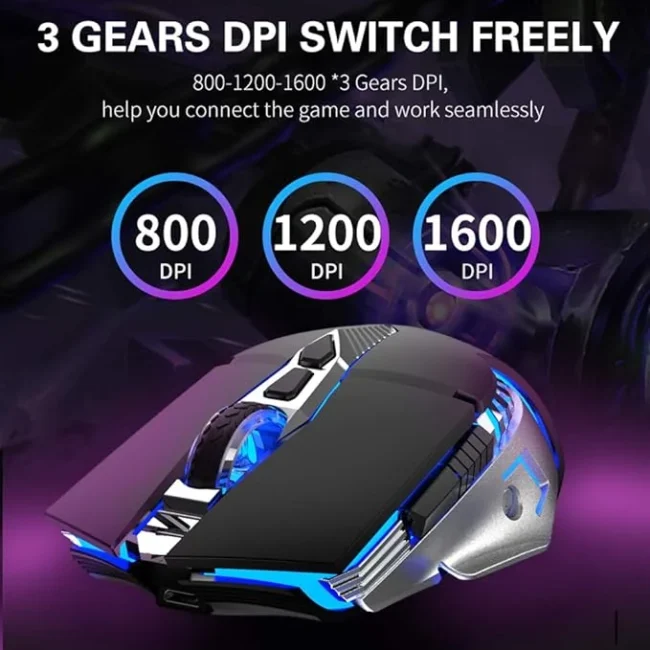 AULA SC200  Wireless Bluetooth Gaming Mouse Buttons LED Backlit