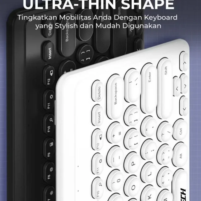Jertech DK500 USB Mini Silent Keyboard , Wired Office Comfort keyboard - 78 Slim Round keycap