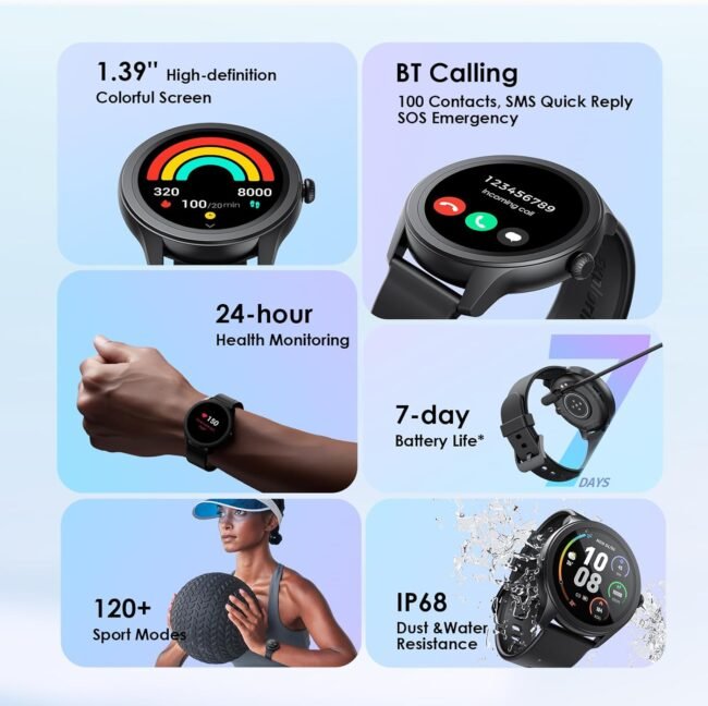 ⁦Oraimo Watch 2R OSW-30 Bluetooth Fitness Smart Watch for Men and Women 1.39"HD⁩ - الصورة ⁦8⁩