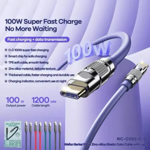REMAX RC-C055 100W ( C to C ) Wefon Series Type-C to Type-C Fast Charging Data Cable