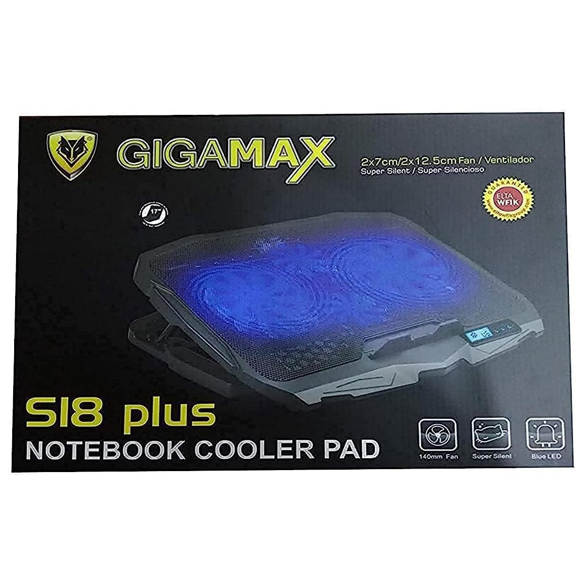 GIGAMAX Laptop USB Cooling Pad S18 Plus With Led Screen - الصورة 4