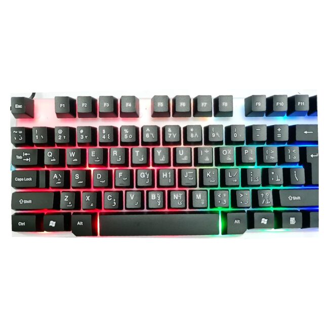 Utopia (BA-505) Gaming Keyboard with Rainbow Color LED Lighting and Metal cover Plastic Gaming Surface