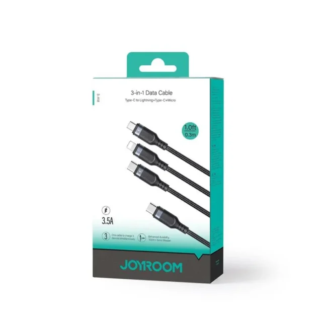 JOYROOM S-A18 Type-C to Lightning+Type-C+Micro 3 in 1 3.5A