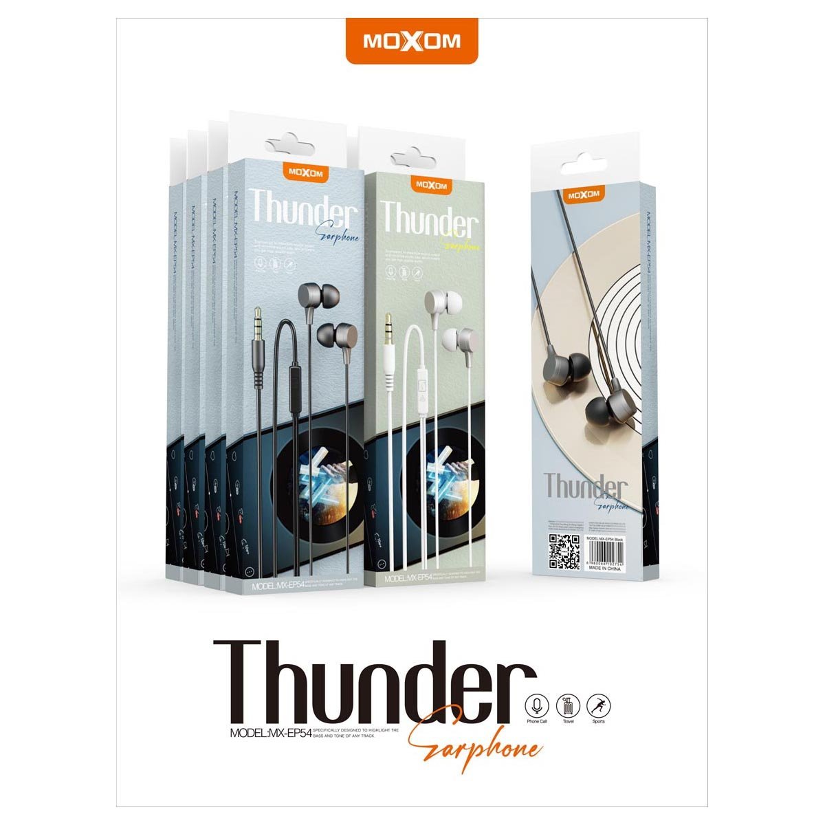 MOXOM MX-EP54 3.5mm Jack Wired Earphone with Mic - الصورة 4