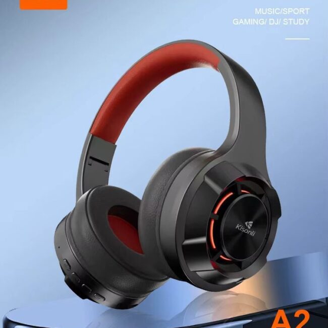Kisonli Gaming Headset A2 Bluetooth 5.0 Wireless Headphone Sport Gaming Headphone Wireless Foldable Hifi Stereo