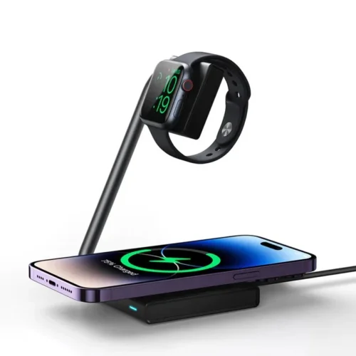 JR-WQN05 2-In-1 Magnetic Wireless Charger 15W Folding Charging Station Stand For iPhone / iWatch