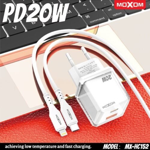 MOXOM MX-HC152PD PD20W Fast Travel Smart Charger with 2 USB Ports