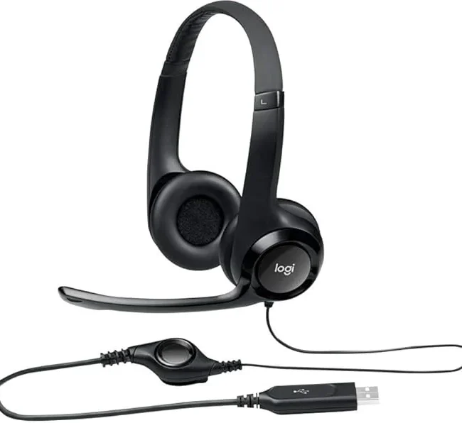 Logitech H390 Wired Headset Stereo Headphones with Noise Cancelling Microphone USB