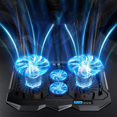 Standard ICE04 PLUS Gaming Laptop Cooling Pad- 2 Large RGB Fans, LCD Screen, 2 USB Ports,Suitable for 12-17 Inch Laptops