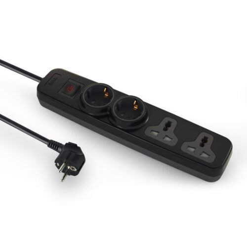 The iLOCK no.5028 is a reliable, mid-sized power strip designed for efficiency and safety. It features a streamlined 4-outlet layout that is ideal for workstations or home entertainment centers.