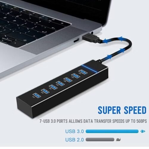 7 Ports 3.0 USB Hub Support 1Tb High Speed