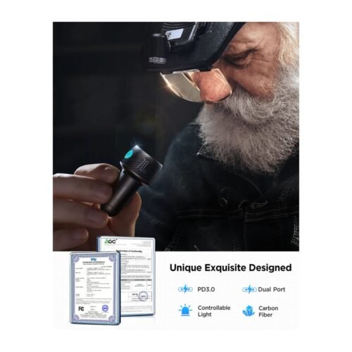 JR-CCN02 70W Dual PD Multi-Color Car Charger with Light Button