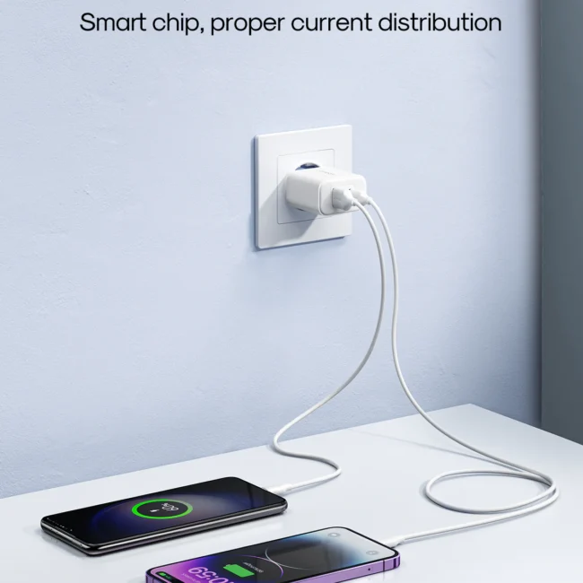 Joyroom JR-TCF05 Flash Series EU 20WA USB C/USB A Dual-Port Charger + Type C to Lighting Cable