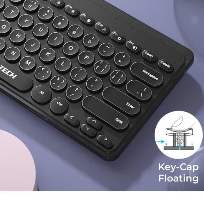 Jertech DK500 USB Mini Silent Keyboard , Wired Office Comfort keyboard - 78 Slim Round keycap