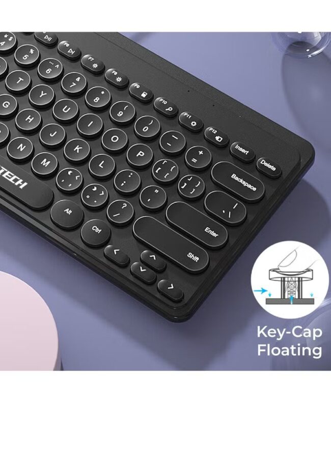 ⁦Jertech DK500 USB Mini Silent Keyboard , Wired Office Comfort keyboard - 78 Slim Round keycap⁩ - الصورة ⁦3⁩