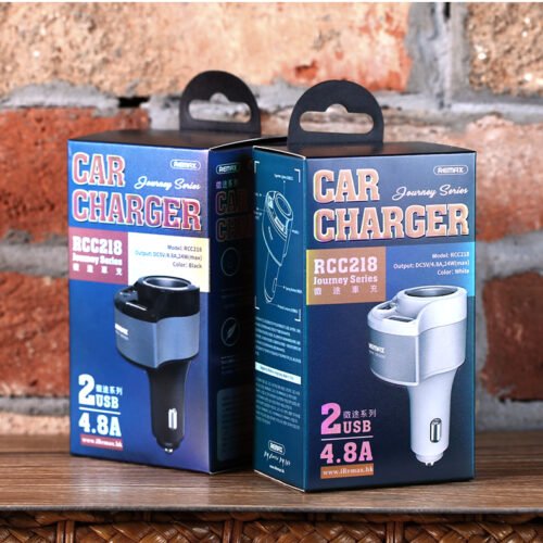 REMAX RCC218 CAR CHARGER 2USB 4.8A Fast Dual USB شاحن سيارة متعدد المنافذ