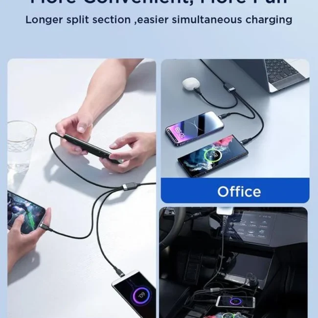 JOYROOM S-A18 Type-C to Lightning+Type-C+Micro 3 in 1 3.5A
