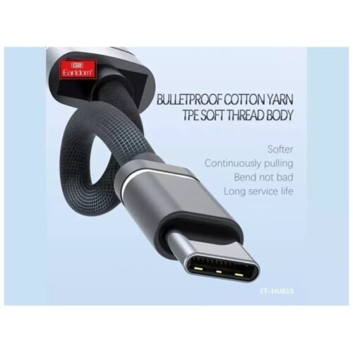 Earldom HUB19 4Ports HUB Type-C For Charge and Listen to Music