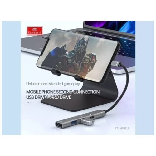 Earldom HUB19 4Ports HUB Type-C For Charge and Listen to Music