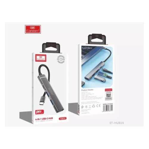 Earldom HUB19 4Ports HUB Type-C For Charge and Listen to Music