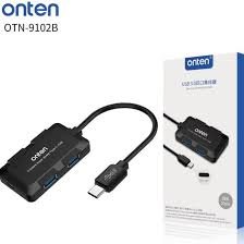 ONTEN OT-9102B USB 3.0 Type C OTG Hub with 4 Port USB 3.0 Ports with LED Light for Mobile Phone Laptop MacBook