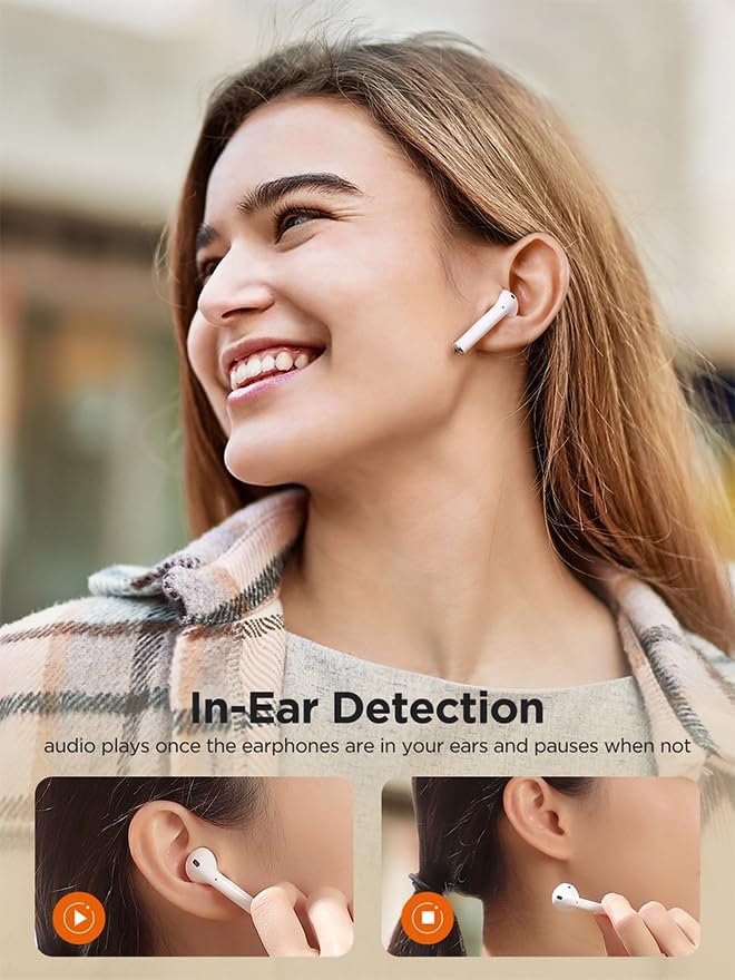 JOYROOM JR-T03S TWS Wireless Bluetooth Earbuds In-Ear white - الصورة 3
