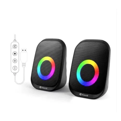 Kisonli X27 Speaker Wired Led Light Speaker with Mic