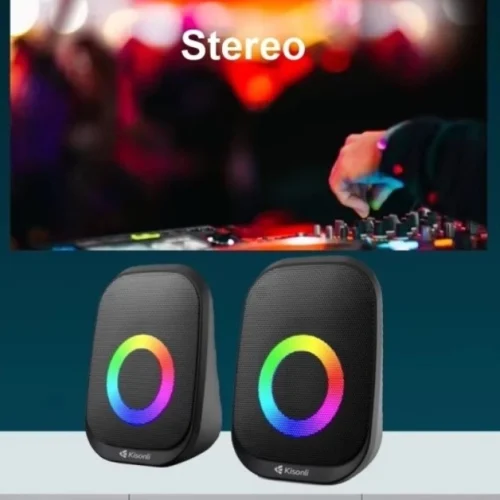 Kisonli X27 Speaker Wired Led Light Speaker with Mic