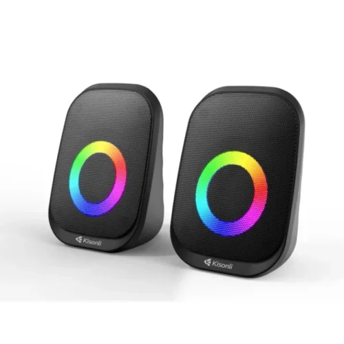 Kisonli X27 Speaker Wired Led Light Speaker with Mic
