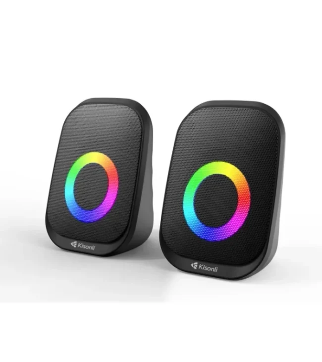 Kisonli X27 Speaker Wired Led Light Speaker with Mic